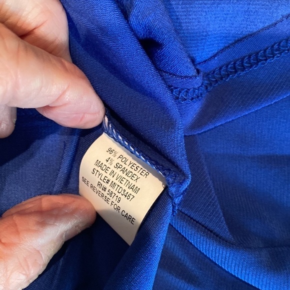 NY collection size S royal blue short sleeve cold shoulder Hi low maxi dress NWT - Picture 7 of 9